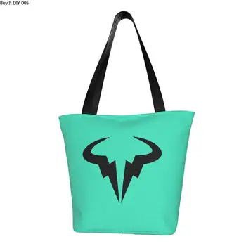Переработка сумки для покупок Nadal Tennis Stars, женская холщовая сумка через плечо, прочные сумки для покупок с продуктами,