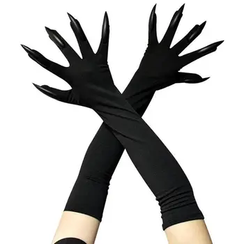 Перчатки с длинными ногтями Реквизит для Хэллоуина Перчатки с лапами Длинные Ногти Клоунские Когти Призрачная Лапа Перчатка Ведьма Дьявольская Лапа Чехлы для рук Маскарадный костюм
