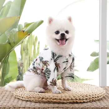 Пляжная рубашка с ананасом для собак малого и среднего размера, гавайская домашняя собака, кошка, Золотистый Ретривер, Весенне-летние принадлежности для тонкой одежды