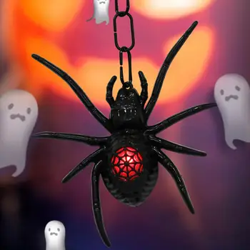 Подвесной паук на Хэллоуин, красочная светящаяся страшная игрушка-паук для детей, светодиодный светильник-паук на Хэллоуин, украшение для домашней вечеринки, подарок