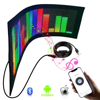 Полноцветная подсветка Гибкого светодиодного дисплея USB 5V Светодиодная матрица Мягкая панель Рекламная прокрутка окна автомобиля Светодиодная вывеска
