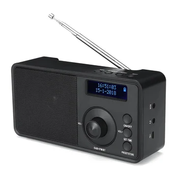 Портативное DAB + Цифровое радио Беспроводной стереодинамик Bluetooth с ЖК-дисплеем, поддержка гарнитуры для улицы, будильник, FM AUX