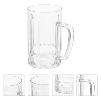 Прозрачная пивная кружка объемом 540 Мл, чашка для напитков, Вода, Пластиковые стаканы с ручкой, микроволновая печь для кофе