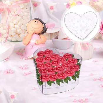 Прозрачные акриловые вазы для цветов, Акриловая коробка для цветов, Подарочная коробка для цветов в форме сердца, Сохраненная Коробка для упаковки цветов