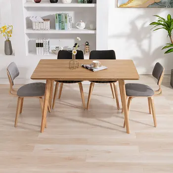 Простой обеденный стул Nordic Для кухонной мебели Обеденные стулья из массива дерева Минималистичный стул для гостиной Бытовой столовой