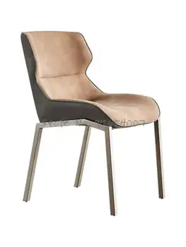 Простой современный обеденный стул со спинкой в скандинавском стиле, технологичный для небольшой квартиры, тканевый стул в виде ракушки, легкий Роскошный обеденный стул