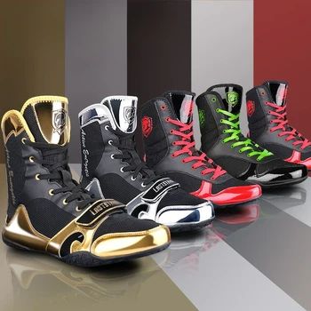 Профессиональная боксерская обувь Для мужчин и женщин, Дышащая Спортивная обувь, Пары, Боксерские ботинки хорошего качества, Дизайнерская Обувь для борьбы