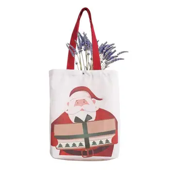 Рождественская холщовая подарочная сумка, сумка Санта-Клауса, сумки для покупок, многоразовые портативные Рождественские сумки для покупок, повседневная сумка через плечо для
