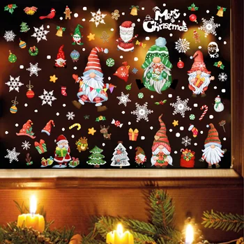 Рождественские наклейки на окна Рождественские украшения на окна для офиса, школы, украшения для дома Рождественские подарки