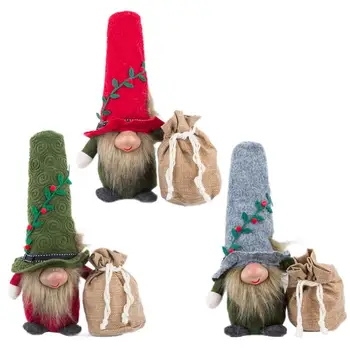 Рождественские украшения в виде гномов, плюшевый эльф, подарочный пакет, скандинавские куклы-гномы ручной работы для рождественского домашнего декора
