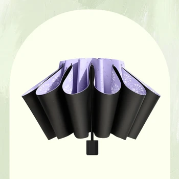 Ручной Зонт с защитой от Ультрафиолета из 10 костей, Большой Усиленный 3-Ступенчатый Складной Портативный Затемняющий Зонтик Для Дождя и Солнца Paraguas Grande