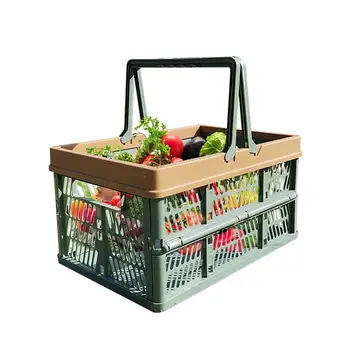 Складной ящик для хранения покупок С ручками, Складные корзины для фруктов и овощей для пикника, Контейнер для пикника, Корзина для хранения