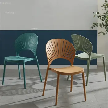 Современные минималистичные Пластиковые Обеденные стулья Мебель для столовой Пустотелые Креативные стулья для отдыха со спинкой для дома Стулья для столовой