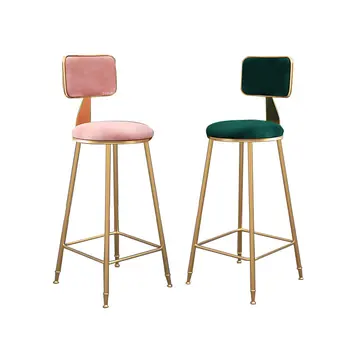 Современный барный стул для домашней кухни, барный стул из светлого роскошного золота, минималистичный табурет с высокой ножкой, креативный дизайн спинки барного стула