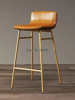 Современный барный стул с высокой ножкой, бытовой скандинавский барный стул для кафе, легкий роскошный красный стул с сетчатой спинкой, простой барный стул для отдыха