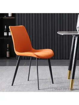 Современный минималистичный Легкий Роскошный Обеденный стул, Домашний стул с скандинавской спинкой, Итальянский Минималистичный Кожаный стул для ресторана отеля, Обеденный