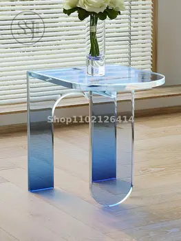 Современный светлый Роскошный акриловый столик, Дизайнерский Креативный Прозрачный Простой журнальный столик Градиентного цвета, маленький журнальный столик
