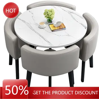 Современный складной обеденный стол, Домашний обеденный стол, круглый стол, стол для переговоров, Приемная, комбинация стола и стула