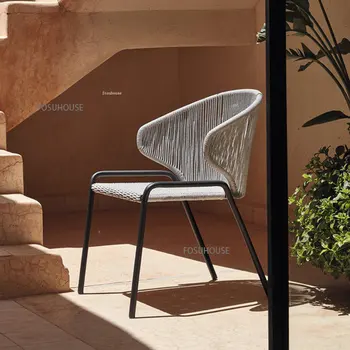 Современный уличный стул, Комбинация стола и стульев для отдыха на балконе, Походные стулья из ротанга, Садовая мебель для патио на вилле