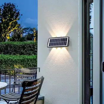 Солнечный настенный светильник Высокой яркости IP65, водонепроницаемый, автоматическое включение / выключение, Простая установка, Уличный садовый настенный светильник, забор во дворе, светодиодная подсветка
