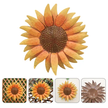 Солнечный Цветок Настенный Декор Подвесной Нежный Подсолнух Ретро Орнамент Сцена Железная На Открытом Воздухе