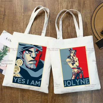 Сумка для покупок Jojo Bizarre Adventure, холщовая сумка, Эко-сумка для продуктов, тканевый мешок, многоразовые сумки для покупок