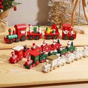 Счастливого Рождества Деревянный Поезд Орнамент Рождественское Украшение Для Дома Подарок Санта Клауса Natal Navidad Noel 2024 Новогодний Рождественский Декор