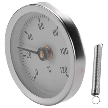 Термометр Ts-W50A Термометр для горячей воды, биметаллический датчик температуры на поверхности трубы из нержавеющей стали, прикрепляемый к зажиму