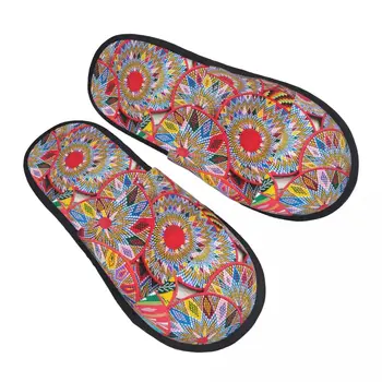 Удобные тапочки с эффектом памяти и потертостями с рисунком эфиопских тарелок, женская домашняя обувь для спальни Sefed