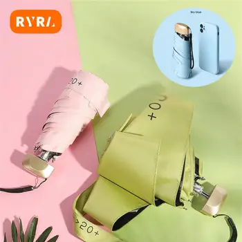 Ультрафиолетовый зонт RYRA, 6 ребер, 90 см, маленький мини-зонт, солнцезащитный крем, блокирующий ультрафиолетовые лучи, капсульный зонт, деловой зонт