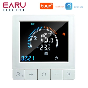 Умный Термостат TUYA WiFi, Регулятор температуры Для электрического напольного отопления, Водогазовый котел, Цифровой ЖК-дисплей, Настенный