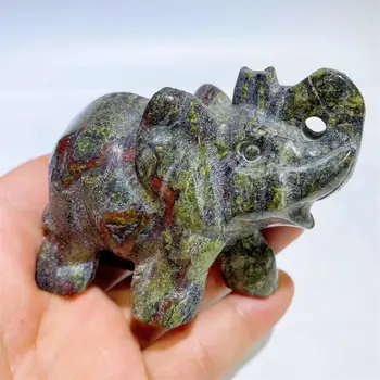 Фигурка слона из натуральной крови дракона 7,5 см, Резная Хрустальная Статуя животного из камня, Скульптура для украшения, подарок, 1 шт.