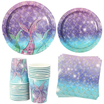 Фиолетовая одноразовая посуда 
