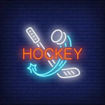 Хоккейная текстовая клюшка, летающая шайба, неоновая световая вывеска ручной работы, настенный декор клуба из настоящего стекла, рекламная лампа-дисплей 17 