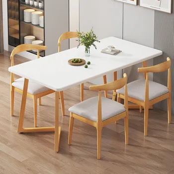 Художественный Роскошный Обеденный стол Современный Простой Европейский золотой Обеденный стол в скандинавском стиле для гостиной Conjuntos De Sala De Jantar Мебель для дома