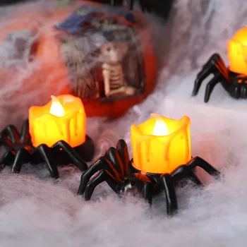 Хэллоуин Паук, светодиодная свеча, тыквенная лампа для вечеринки в честь Хэллоуина, украшения для дома, Дом с привидениями, реквизит ужасов