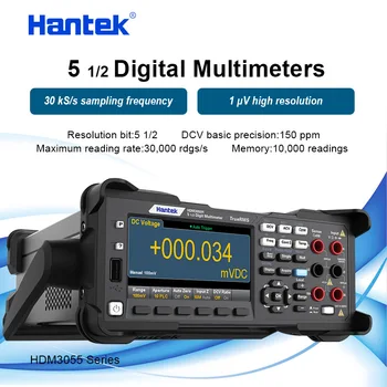 Цифровой мультиметр Hantek 5 1/2 True RMS с двойным дисплеем, скорость считывания 30 000 об/с + 10000 memoery Настольный мультитестер HDM3055