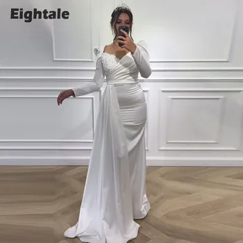Элегантное вечернее платье Eightale для свадебной вечеринки с V-образным вырезом, расшитое бисером, с длинным рукавом для официальных мероприятий, атласные платья для выпускного вечера abendkleid damen