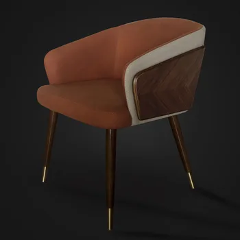 эргономичный обеденный стул, дизайнерский деревянный стул с индивидуальным акцентом, стул с кожаной спинкой, Мебель sillas para comedor для кухни HY