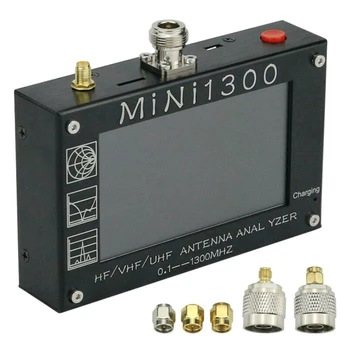 0,1-1300 МГц HF VHF UHF 4,3-дюймовый антенный анализатор, Векторный сетевой анализатор, измеритель КСВ, Частотный мультиметр Mini1300