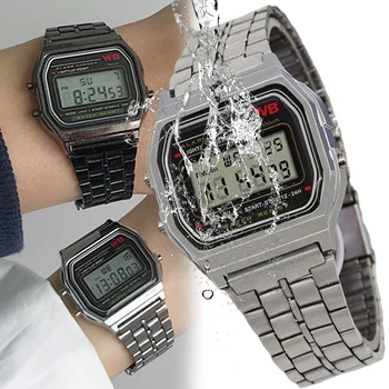 Водонепроницаемые цифровые часы для мужчин, роскошный браслет из нержавеющей стали, наручные часы, деловые Электронные часы Skmei