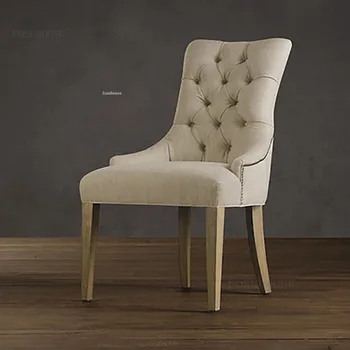 Минималистичные обеденные стулья из ткани на заказ, Скандинавская мебель для столовой, стул с мягкой спинкой, обеденный стул из массива дерева, ресторан, отель